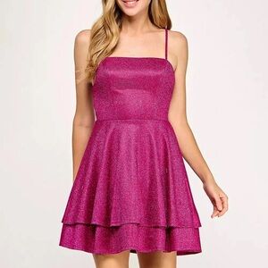 City Studio party pink Glitter Mini Dress Size 7/8